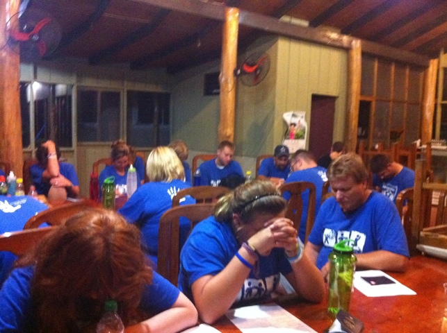 BridgeWay Group Praying at the Hotel